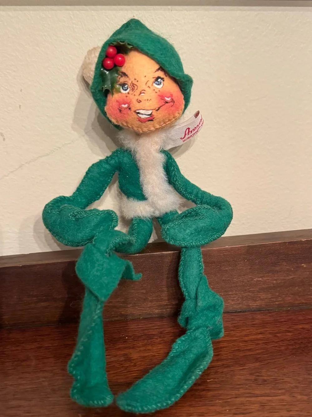 Annalee Mobilitee 1957 Green Christmas Elf